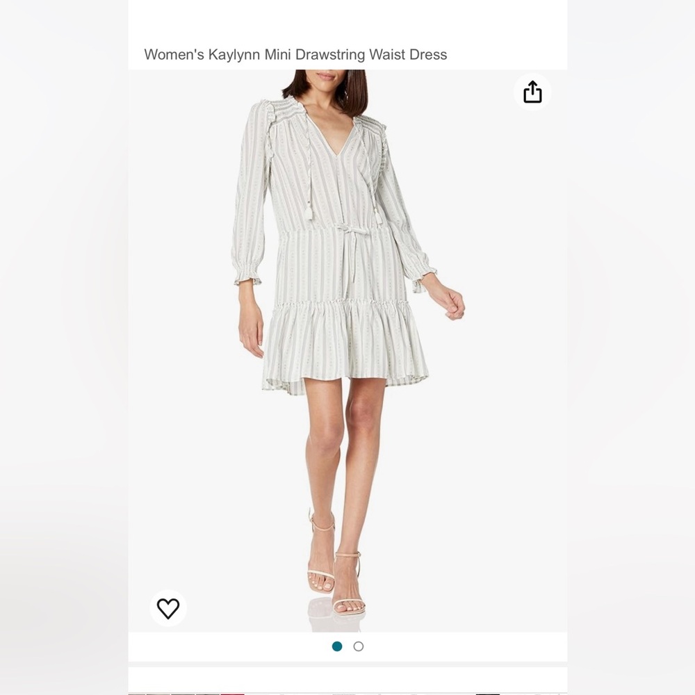 PAIGE Kaylynn Stripe Tie Neck Ruffle Dress in Arona Multi Medium